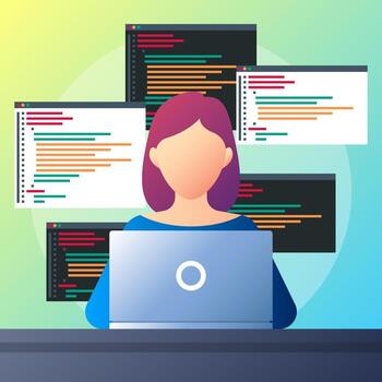 Website Logo - Picture of coding girl